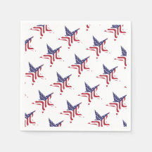 Guardanapos Patrióticos Bandeira Americana Estrela