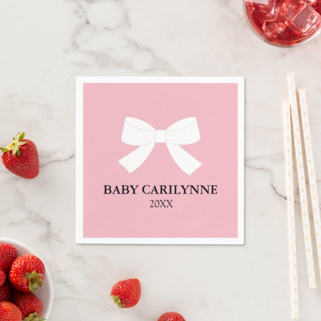 Guardanapos Personalizados BABY Love Pink Shower (Insitu)