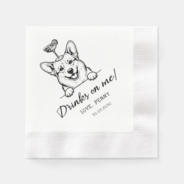 Guardanapos personalizados com desenho de cachorro (Frente)