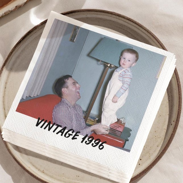 Guardanapos Personalizados com Foto Vintage e Text (Criador carregado)