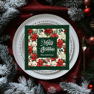 Guardanapos Personalizados com Grinalda de Natal C