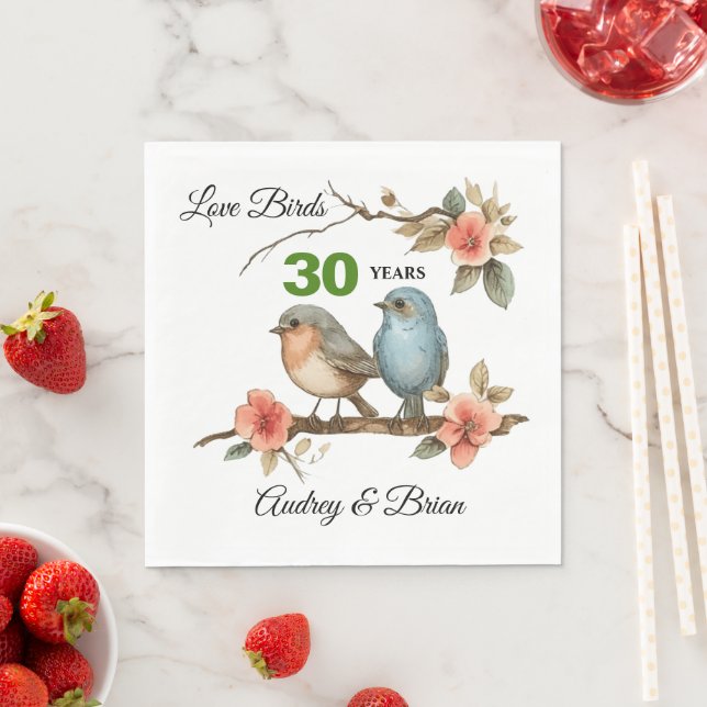 Guardanapos Personalizados de 30º Aniversário (Insitu)