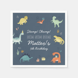Guardanapos Personalizados de Aniversário de Dinos