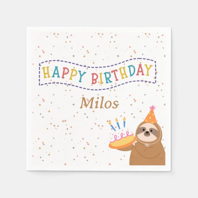 Guardanapos Personalizados de Aniversário Decoraçã (Frente)