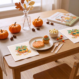 Guardanapos Personalizados de Halloween com Abóbor