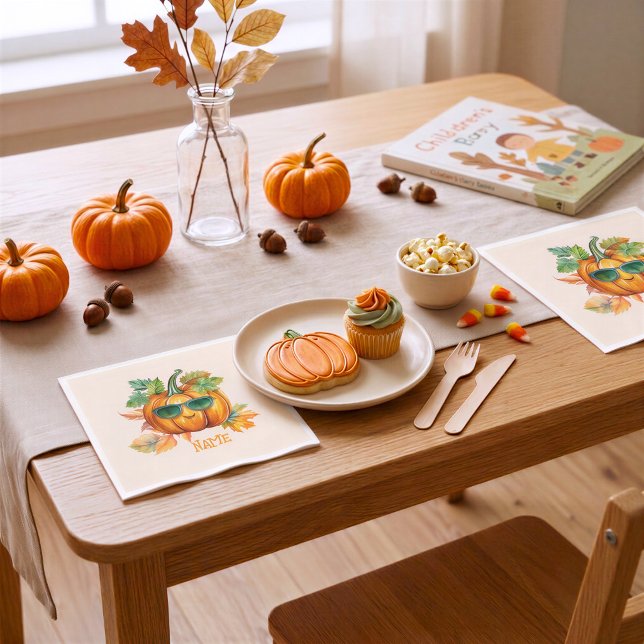 Guardanapos Personalizados de Halloween com Abóbor (Criador carregado)