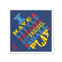Guardanapos Personalizados de Hanukkah "Gira Dreid
