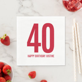 Guardanapos Personalizados para 40º Aniversário
