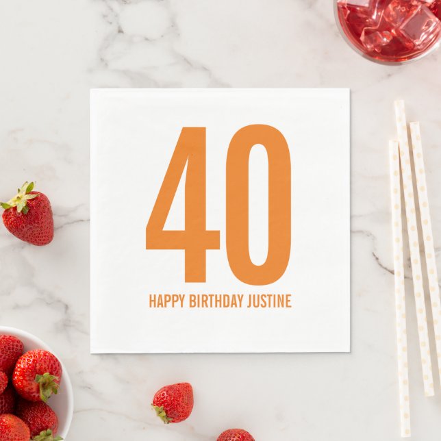 Guardanapos Personalizados para Aniversário de 40  (Insitu)
