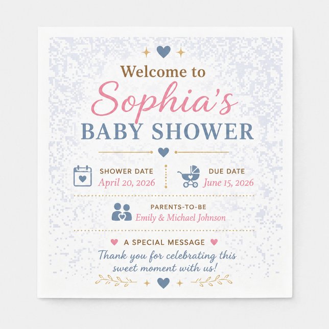 Guardanapos Personalizados para Chá de Bebê do Urs (Criador carregado)