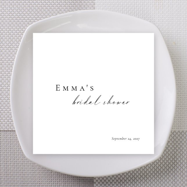 Guardanapos Personalizados para Chá de Noiva | Min (Personalized Bridal Shower Napkins | Minimalist
)
