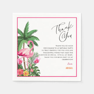 Guardanapos Pink Tropical Havaiano para Aniversári