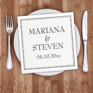 Guardanapos Pretos e Brancos Minimalistas da Front