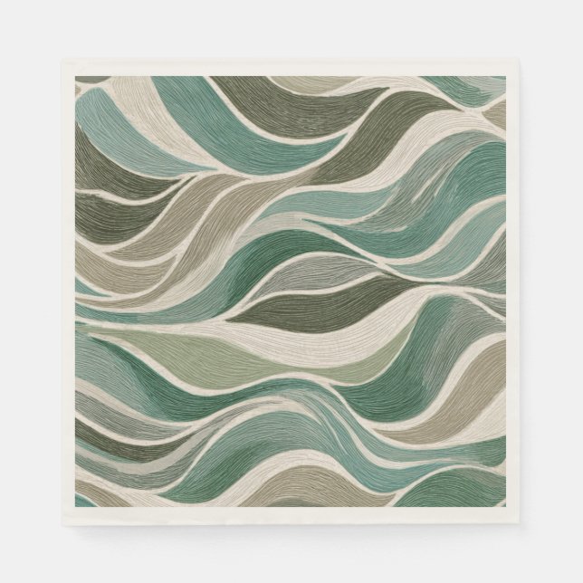 Guardanapos Retro Sage com Ondas (Frente)