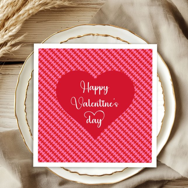 Guardanapos românticos para o Dia dos Namorados co (Pink Red Hearts Valentine Napkins Romantic Table Decor)