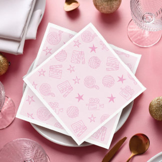 Guardanapos Rosa para Noite de Filme das Meninas