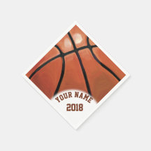 Guardanapos temáticos de basquete preto e vermelho