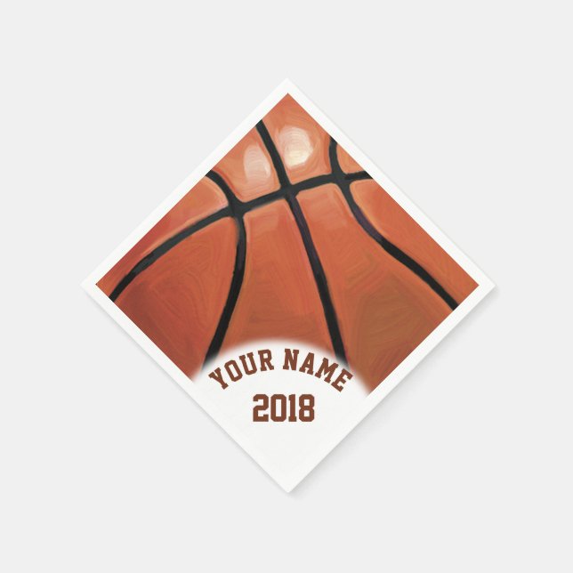Guardanapos temáticos de basquete preto e vermelho (Canto)