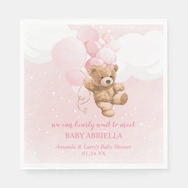 Guardanapos Urso Rosa Mal Pode Esperar (Frente)