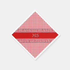 Guardanapos vermelhos com monograma