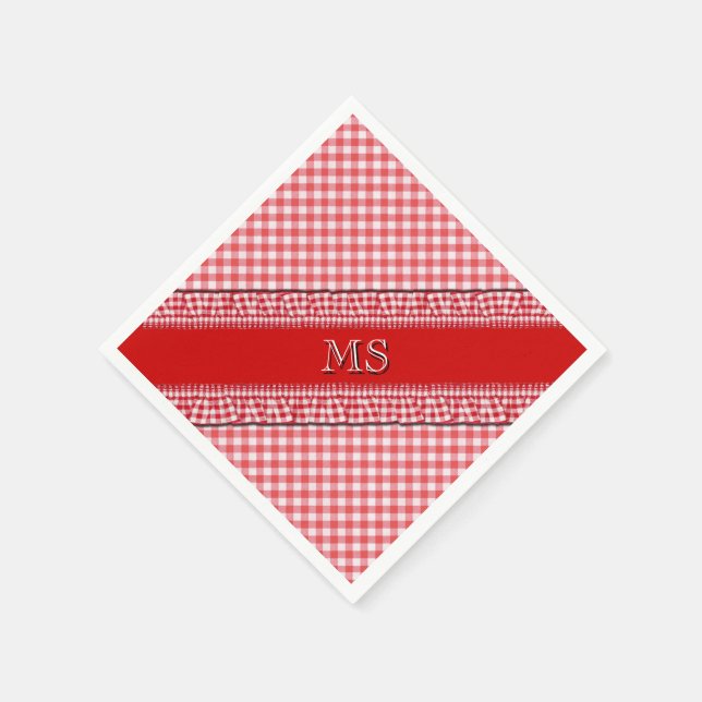 Guardanapos vermelhos com monograma (Canto)