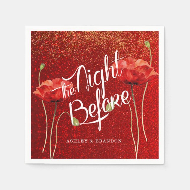 Guardanapos Vermelhos Elegantes com Brilho The Nig (Frente)