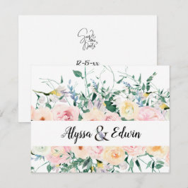 Guardar a Cartão Floral Personalizado de Casamento