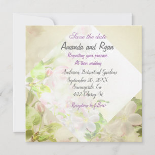 Guardar a data do convite para o casamento floral