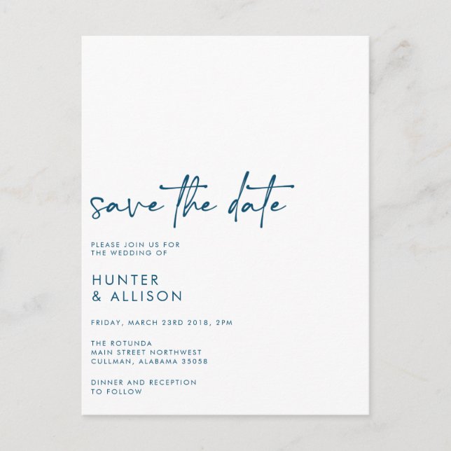 Guardar Cartão-Postal De Convite De Data (Frente)