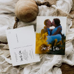 Guardar Cartão Postal De Data - Manuscrito<br><div class="desc">Parabéns no seu noivado! Certifique-se de que todos possam participar do seu grande evento com a nossa adorável "Salvem as Datas"! E com estes cartões postais adoráveis você pode facilmente editar e enviar e-mails! Clique no botão "Personalizar" para começar com seu layout! Este produto inclui imagens destinadas a serem substituídas...</div>