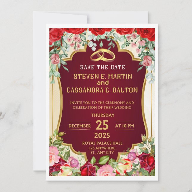 Guardar Cartões de Data do Casamento (Frente)