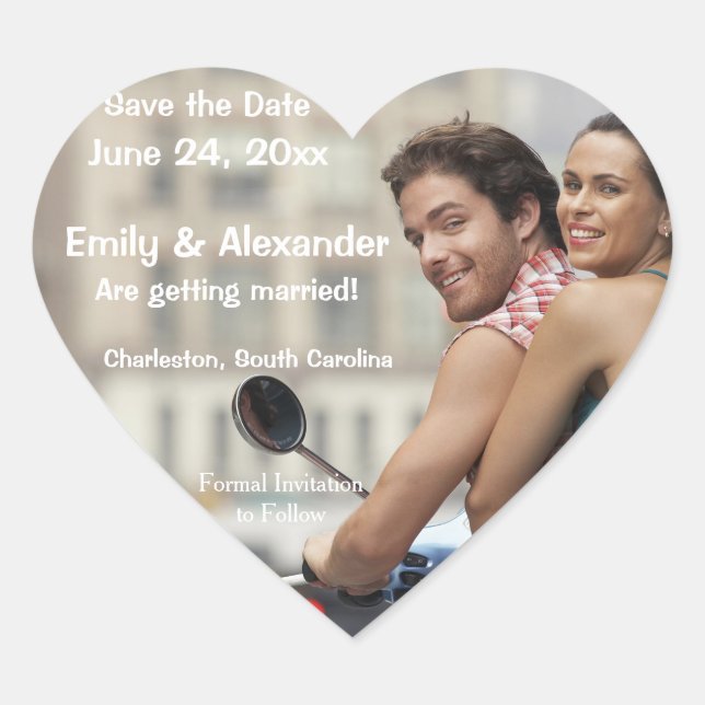 Guardar o adesivo de fotos personalizadas de casam (Frente)