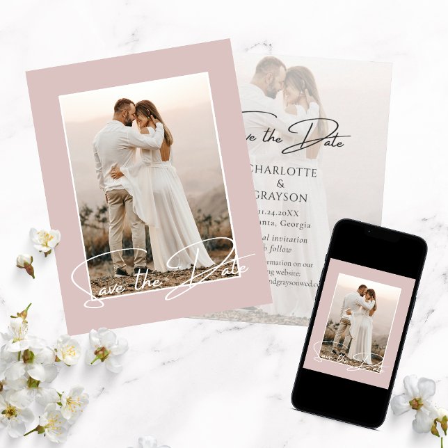 Guardar O Anúncio De Casamento De Foto De Data (Criador carregado)