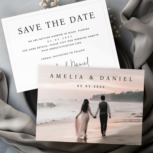 Guardar o cartão com fotos personalizado de data (Wedding save the date custom photo card)