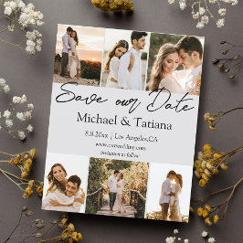 guardar o cartão de casamento de colagem de 6 foto