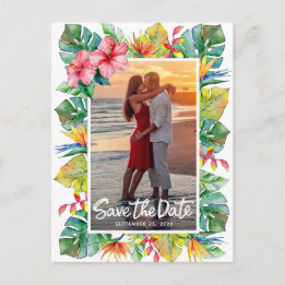 Guardar O Casamento De Data | Cartão postal tropic