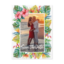 Guardar O Casamento De Data | Cartão postal tropic