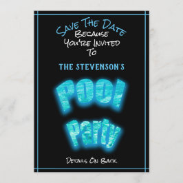 Guardar O Convite de aniversário Da Parte Piscina 