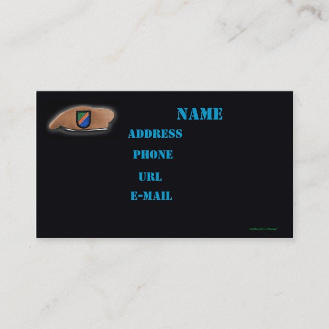 guardas militares beret veteran cartão de visita (Frente)