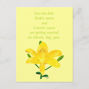 Guarde os cartões postais do casamento, amarelo