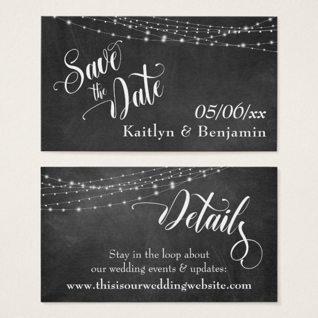 Guarde os detalhes de casamento das luzes do quadr (Frente & Verso)