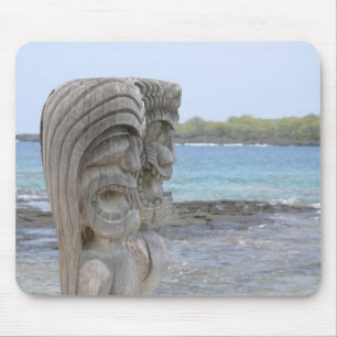 Guardiães de Tiki em Kona, Havaí - Mousepad