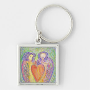 Guardian Angel Love Heart Pental Chaveiro Charm