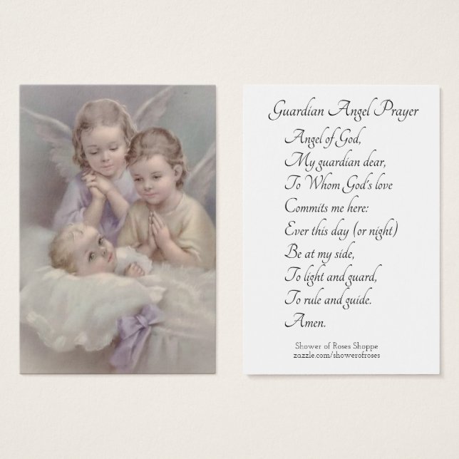 Guardian Angel Prayer Santa Card (Frente & Verso)