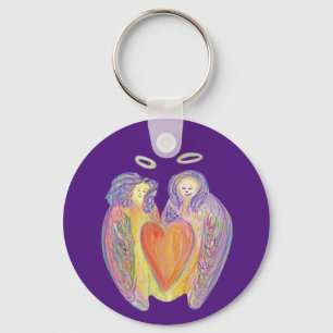 Guardian Angels Love Heart Pental Chaveiro Charm