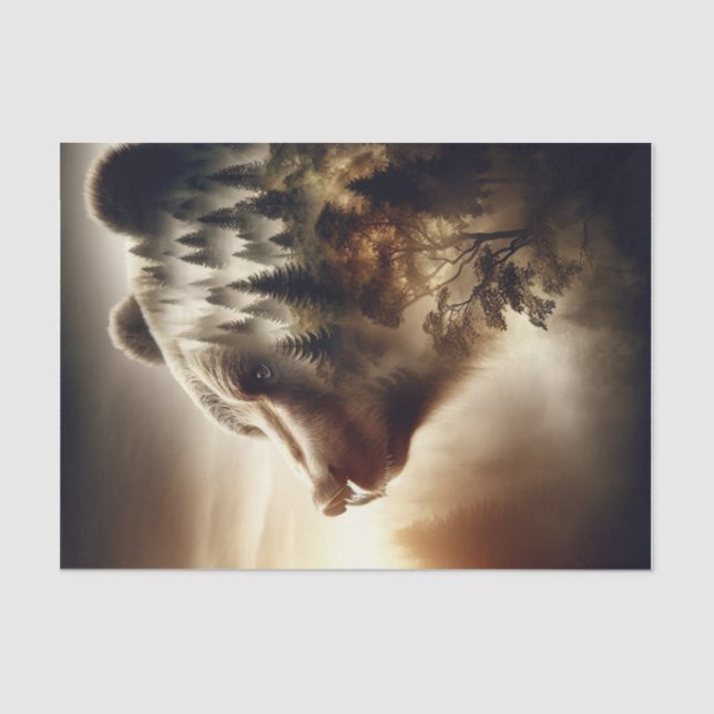 Guardião do Papel de Decoupage do Urso Florestal (Frente )