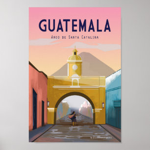 Guatemala - Poster de viagens ANTÍGUA Guatemala -