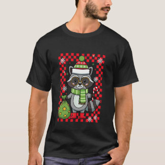Guaxinim Natal Feriado Panda Lixo Meninos Camisa