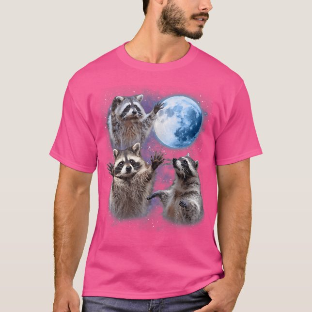 Guaxinins Gritando Na Camisa Da Lua - Raios Engraç (Frente)