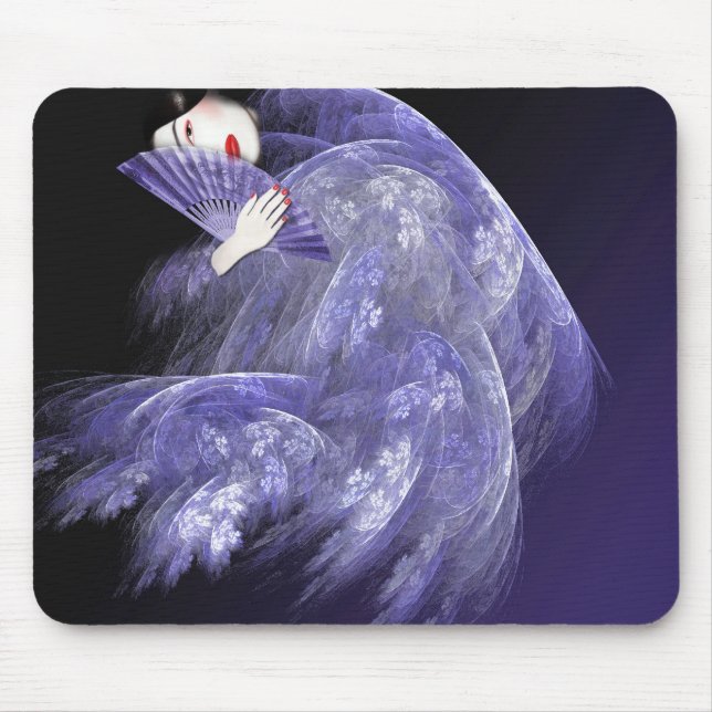 Gueixa em Mousepad azul escuro (Frente)